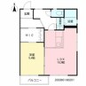 フローラル古城B 1LDKの間取り