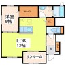 フラワーコート　A 1LDKの間取り