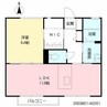 フローラル古城A 1LDKの間取り