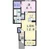 ＷesteryGardenⅡ 1LDKの間取り