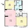 フローラルB 2LDKの間取り