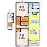 ベルジークⅠ 2LDKの間取り