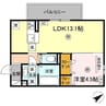 WM新八代A 1LDKの間取り