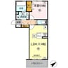 WM新八代B 1LDKの間取り
