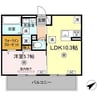 WM新八代B 1LDKの間取り