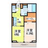 D-ROOM柊 2Kの間取り