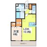 D-ROOM柊 1LDKの間取り