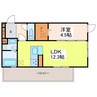 インフィニティ新八代 1LDKの間取り