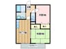 サンビレッジ新宮 2DKの間取り