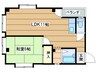 ととやマンション 1LDKの間取り