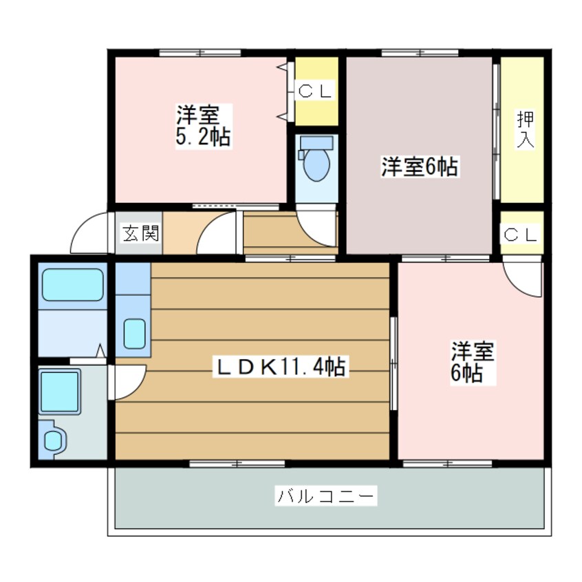 間取図 ラフォーレ龍野Ⅱ