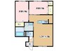 マノワール堂本Ⅱ 2LDKの間取り