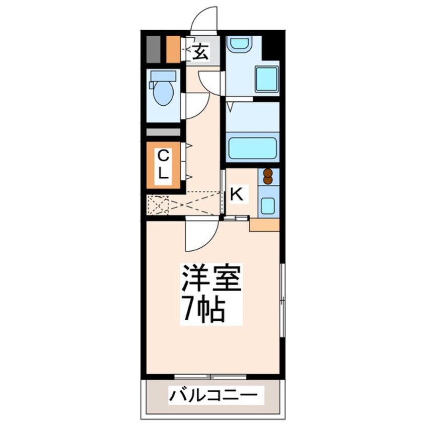 間取図 熊本市電Ａ系統<熊本市交通局>/健軍町駅 徒歩10分 1階 築19年