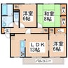 グランパルク東野 3LDKの間取り