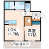 CarreFour菊陽 1LDKの間取り
