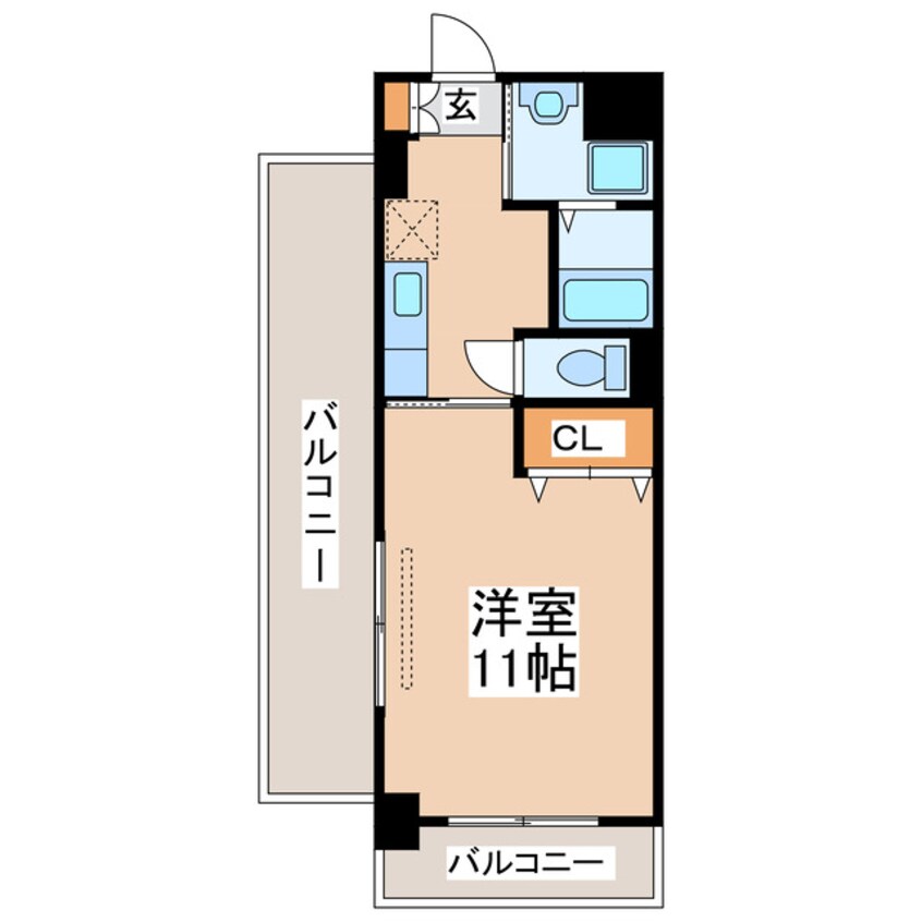 間取図 豊肥本線<阿蘇高原線>/水前寺駅 徒歩5分 5階 築18年