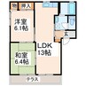 熊本市営バス/南町 徒歩7分 2階 築27年 2LDKの間取り