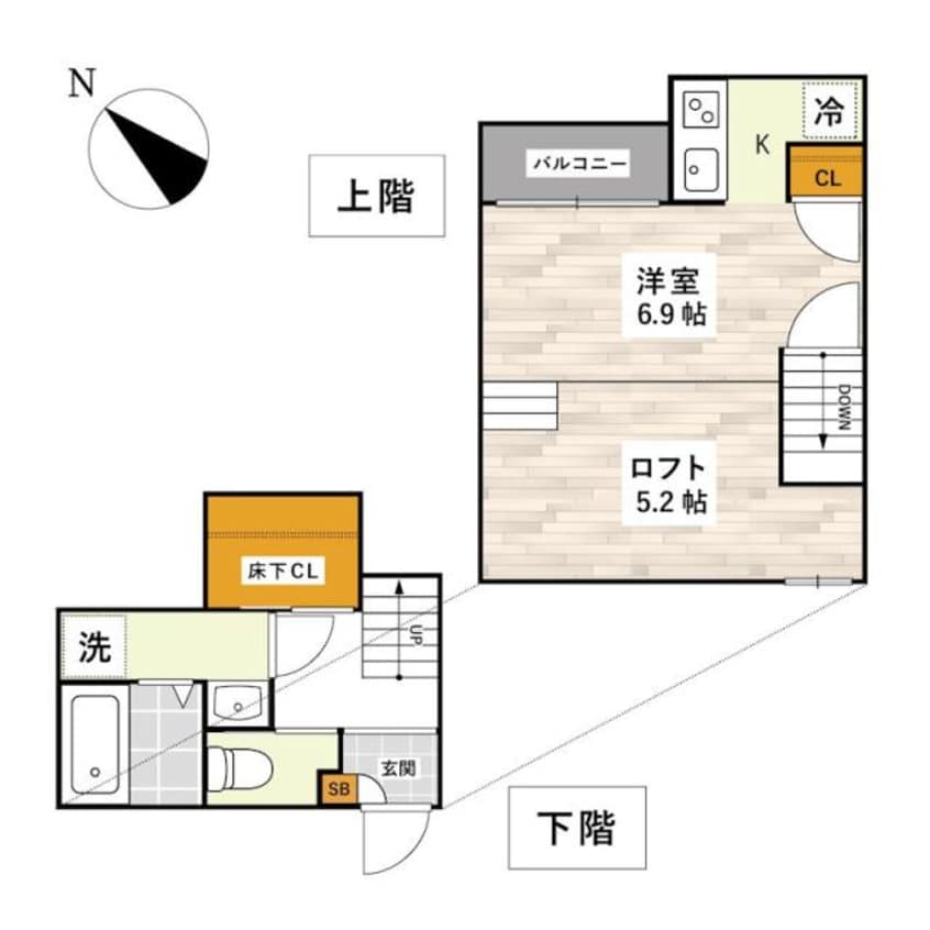 間取図 豊肥本線<阿蘇高原線>/東海学園前駅 徒歩8分 1階 1年未満