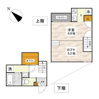 間取図 豊肥本線<阿蘇高原線>/東海学園前駅 徒歩8分 2階 1年未満