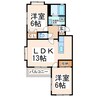 産交バス（熊本市）/熊工入口 徒歩5分 2階 築28年 2LDKの間取り