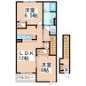 プリムヴェール（沼山津） 2LDKの間取り