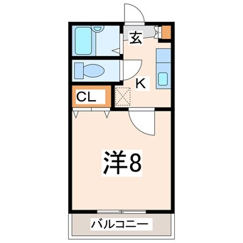 間取図 熊本都市バス（熊本市）/新外入口 徒歩3分 2階 築27年