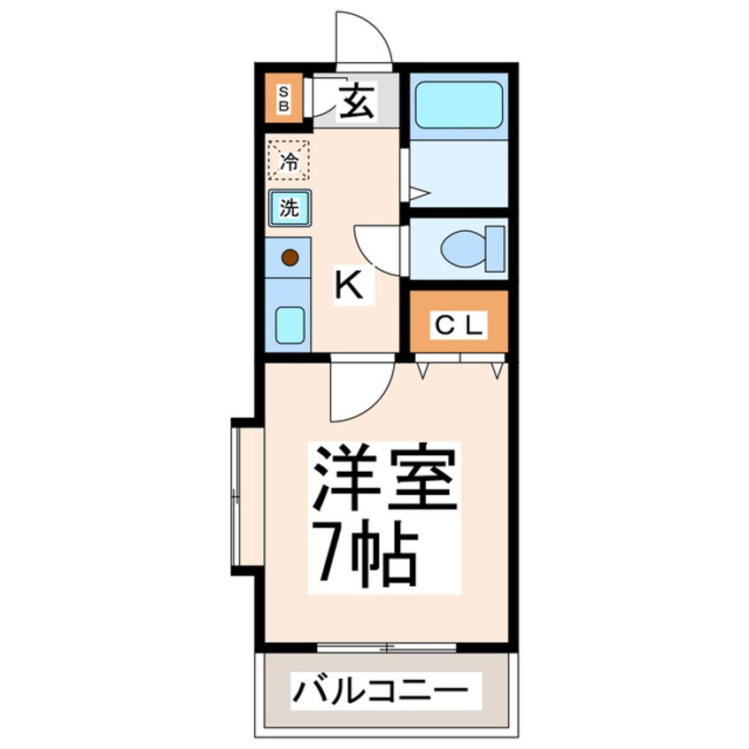 間取図 熊本市電Ａ系統<熊本市交通局>/健軍交番前駅 徒歩1分 3階 築27年