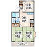 産交バス（熊本市）/桜木小学校入口 徒歩4分 2階 築28年 3DKの間取り