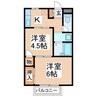 熊本市営バス/動植物園前 徒歩5分 2階 築35年 2Kの間取り