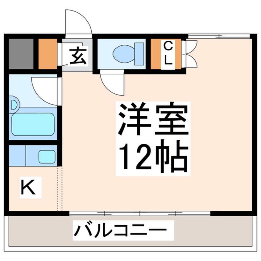 間取図 熊本市電Ａ系統<熊本市交通局>/神水交差点駅 徒歩2分 4階 築34年