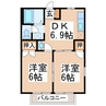 ウイングⅡ 2DKの間取り