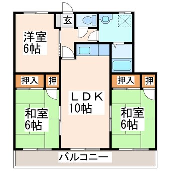 間取図 産交バス（熊本市周辺）/桜木小学校前 徒歩2分 2階 築35年