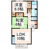 産交バス（熊本市）/桜木小学校前 徒歩4分 2階 築22年 2LDKの間取り