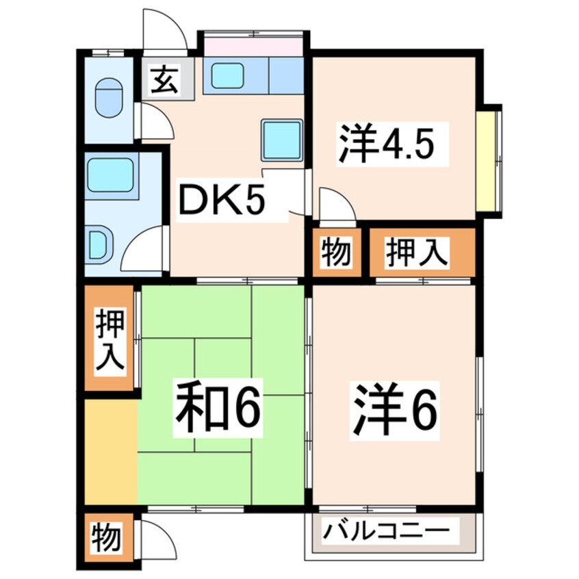 間取図 産交バス（熊本市）/新外入口 徒歩3分 1階 築35年