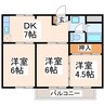 産交バス（熊本市周辺）/中惣領 徒歩3分 2階 築36年 3DKの間取り