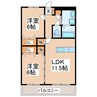 産交バス（熊本市周辺）/北花立 徒歩10分 1階 築18年 2LDKの間取り