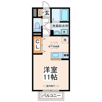 間取図 産交バス（熊本市）/東町 徒歩4分 1階 築17年