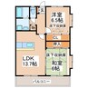 産交バス（上益城郡）/小楠公園前 徒歩6分 2階 築18年 2LDKの間取り