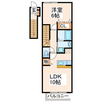 間取図 産交バス（熊本市）/秋津薬局前 徒歩2分 2階 築21年