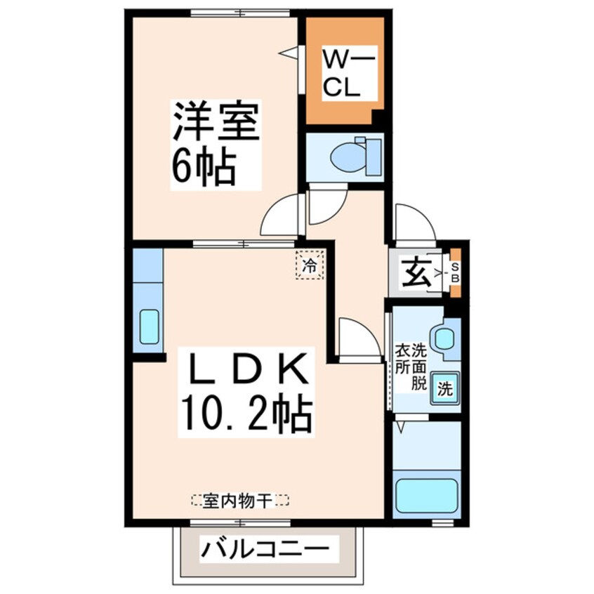 間取図 熊本都市バス（熊本市）/県庁前 徒歩3分 2階 築15年