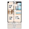 熊本バス/東野3丁目 徒歩4分 1階 築18年 2LDKの間取り