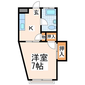 間取図 産交バス（熊本市周辺）/東町中学入口健康センター 徒歩2分 3階 築45年