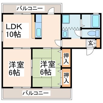 間取図 産交バス（熊本市周辺）/北花立 徒歩5分 1階 築27年