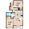 熊本市電Ａ系統<熊本市交通局>/健軍交番前駅 徒歩37分 1階 築16年 2LDKの間取り