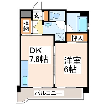 間取図 産交バス（熊本市）/秋津新町 徒歩1分 3階 築42年