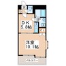 ラ・カーサ神水 1DKの間取り