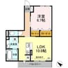 熊本バス/鯰 徒歩2分 2階 築6年 1LDKの間取り