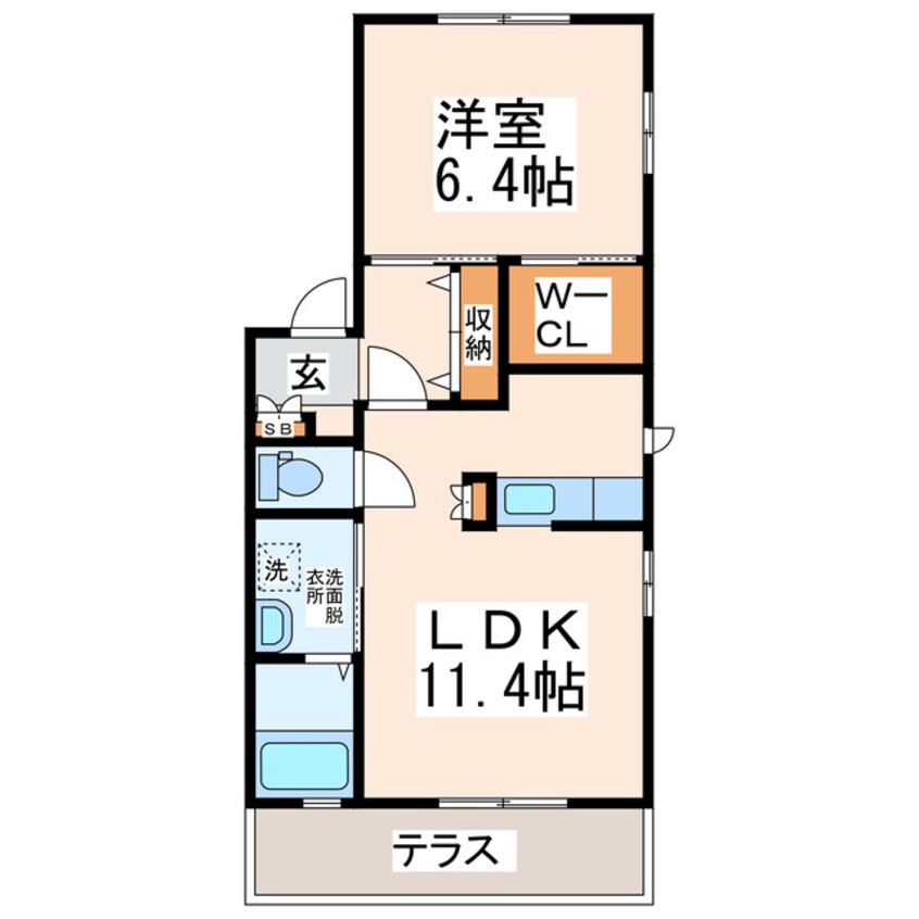 間取図 熊本バス/東野中学校前 徒歩2分 1階 築18年