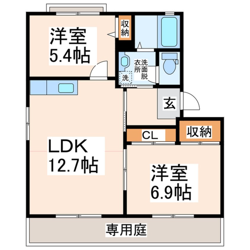 間取図 産交バス（熊本市周辺）/広崎 徒歩6分 1階 築27年