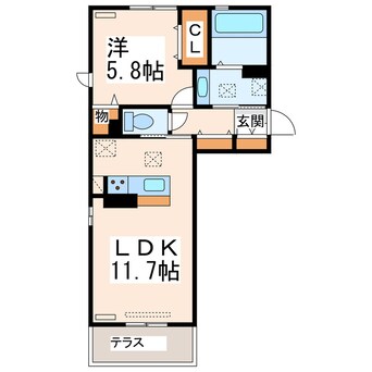 間取図 産交バス（熊本市）/下南部 徒歩3分 1階 築5年